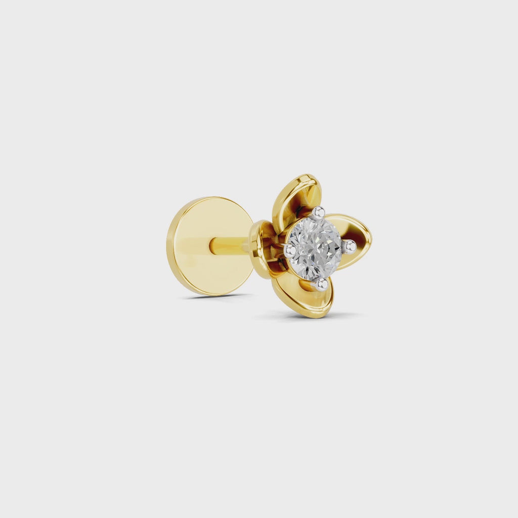 Solitaire Nosepin 0.13 Ct | 14Kt Yellow Gold