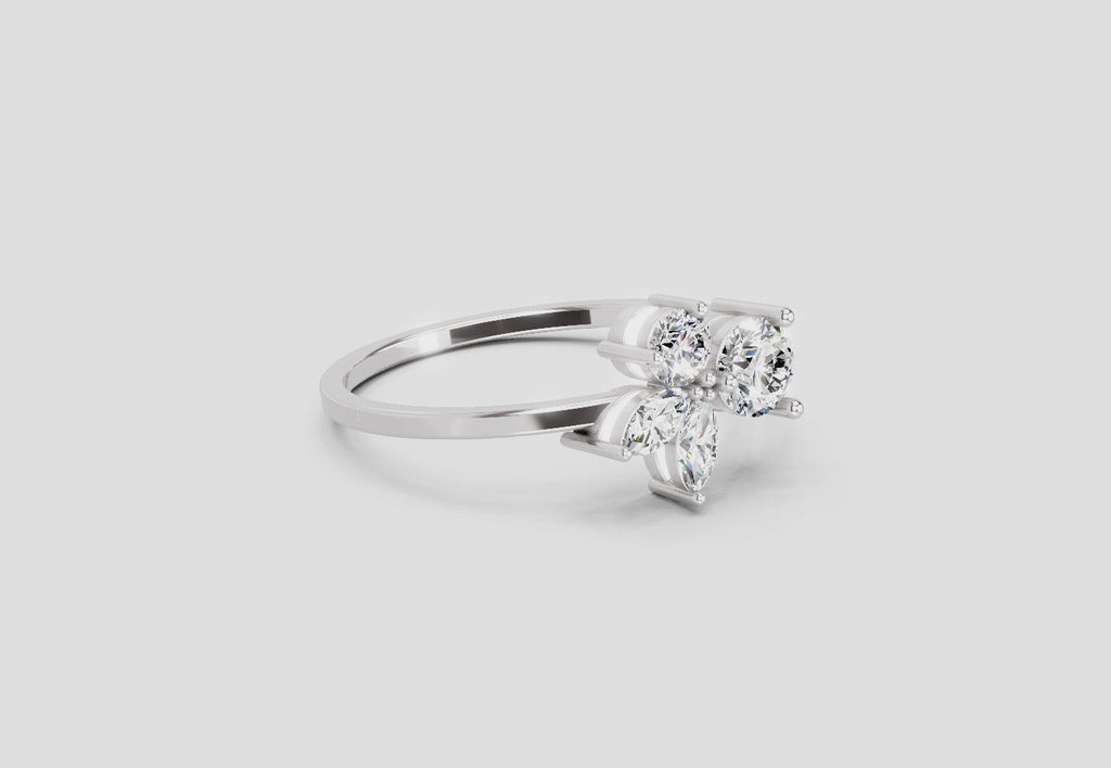 0.51 Ct Oval Halo Ring | 14K White Gold