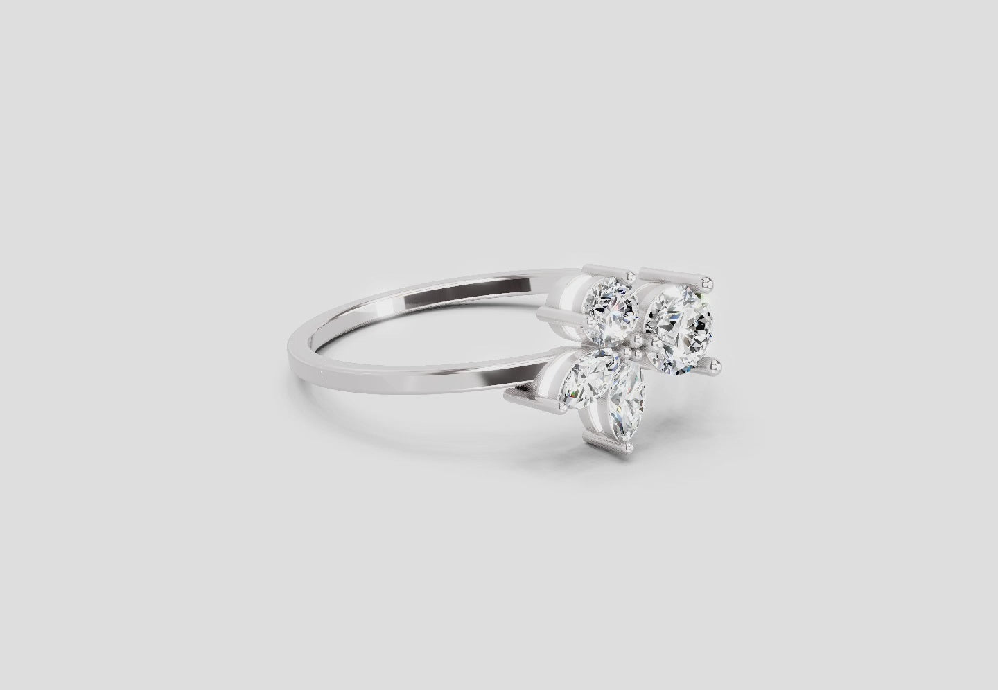0.51 Ct Oval Halo Ring | 14K White Gold