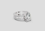 3.98 Ct Pear Shape Diamond Engagement Ring | 14K White Gold