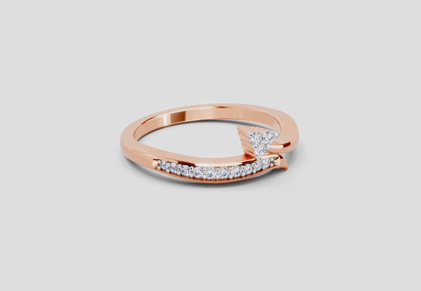 0.09 Ct Round Fashion Ring | 14K Rose Gold