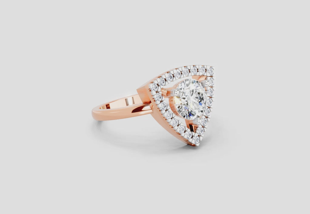 1.34 Ct Round Shape Diamond Ring | 14K Rose Gold