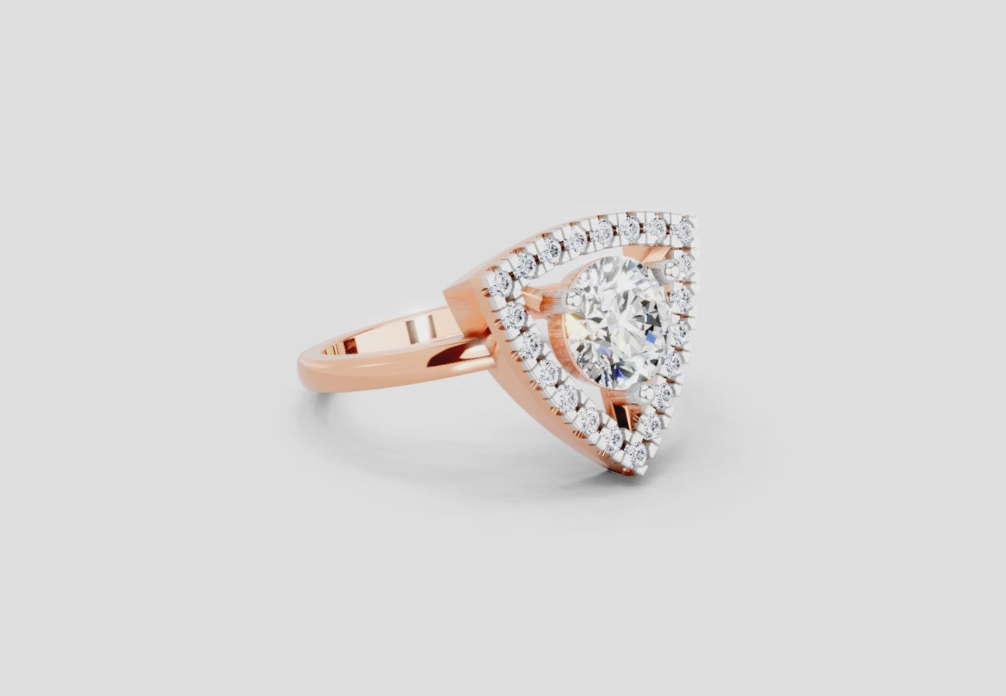 1.34 Ct Round Shape Diamond Ring | 14K Rose Gold