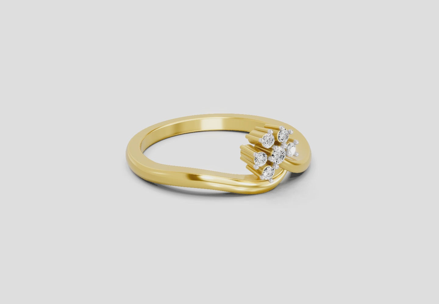0.11 Ct Round Shape Diamond Ring  14K Yellow Gold