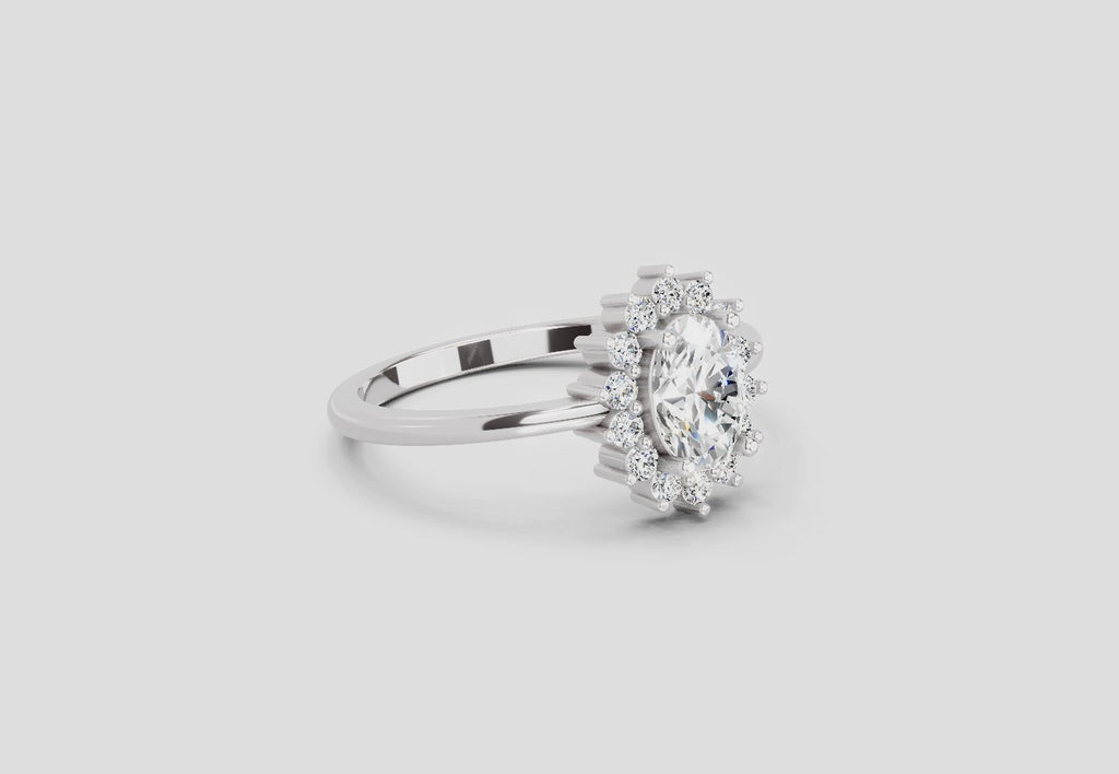 0.97 Ct Oval Ring | 14K White Gold