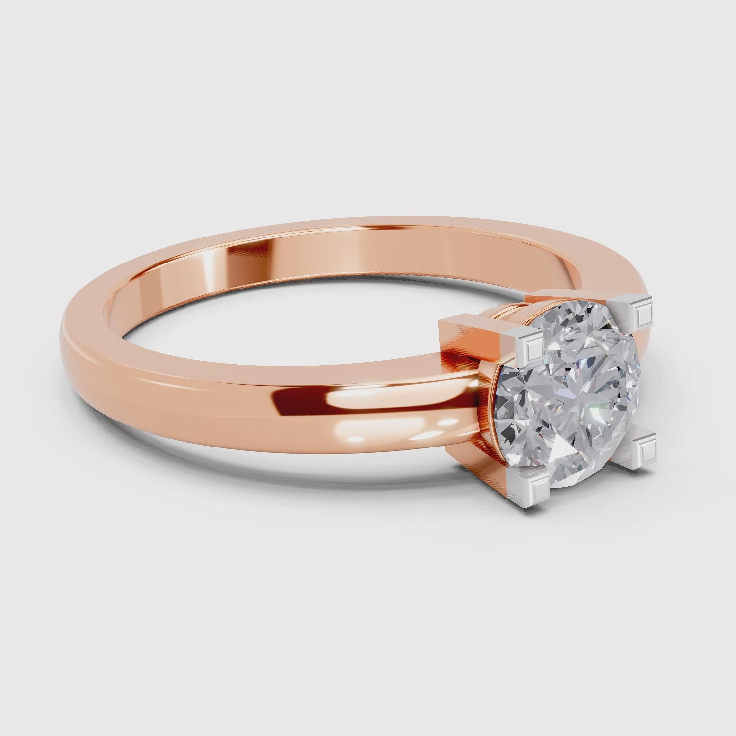 0.75 Carat Solitaire Diamond Engagement Ring | 14K Rose Gold