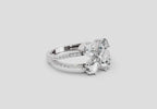 1.38 Ct Pear Shape Diamond Clover Ring | 14K White Gold