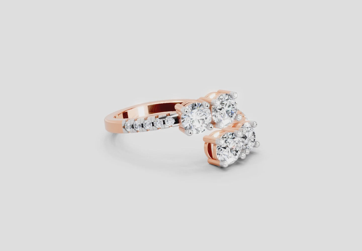 0.83 Carat Eternal Embrace Promise Engagement Ring | 14K Rose Gold