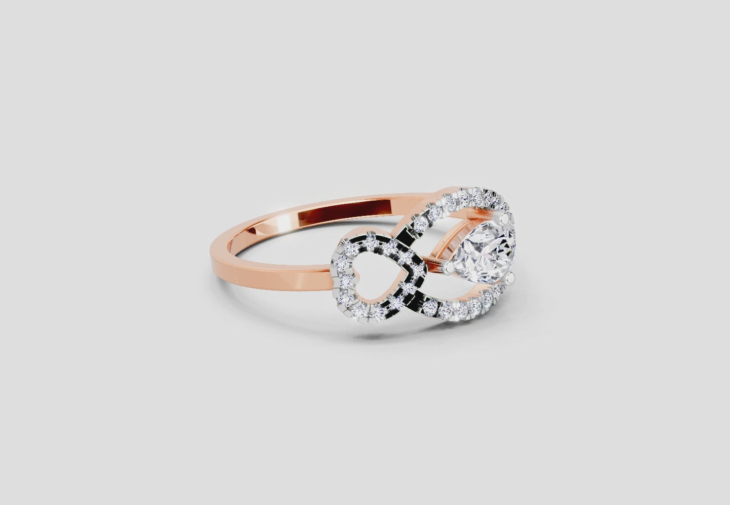 0.43 Carat Pear Shape Diamond Ring | 14K Rose Gold