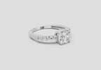 0.58 Ct Cushion Engagement Ring | 14K White Gold