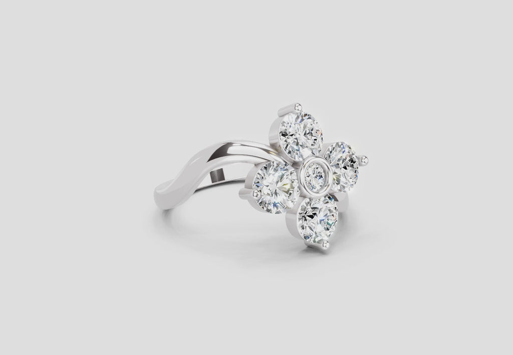 1.63 Ct Round Four Stone Ring | 14K White Gold