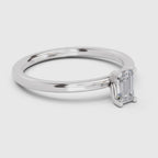 0.4 Carat Emerald Shape Solitaire Diamond Engagement Ring | 14K White Gold