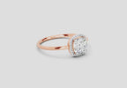 1.37 Ct Cushion Halo Ring | 14K Rose Gold
