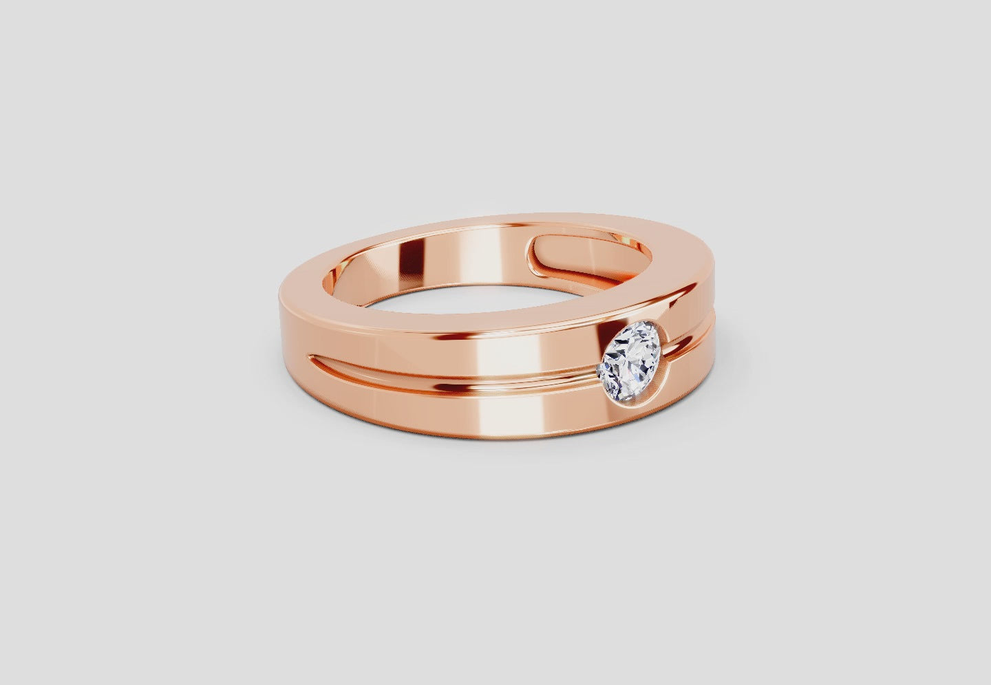 0.3 Carat Knife Edge Engagement Ring | 14K Rose Gold