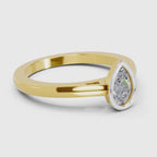 0.50 Ct Pear Shape Solitaire Diamond Ring| 14K Yellow Gold