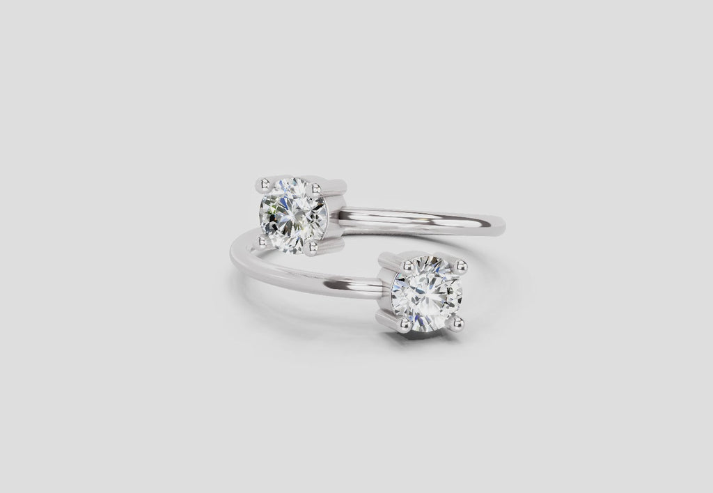 0.8 Carat Twirl of Light Promise Engagement Ring | 14K White Gold