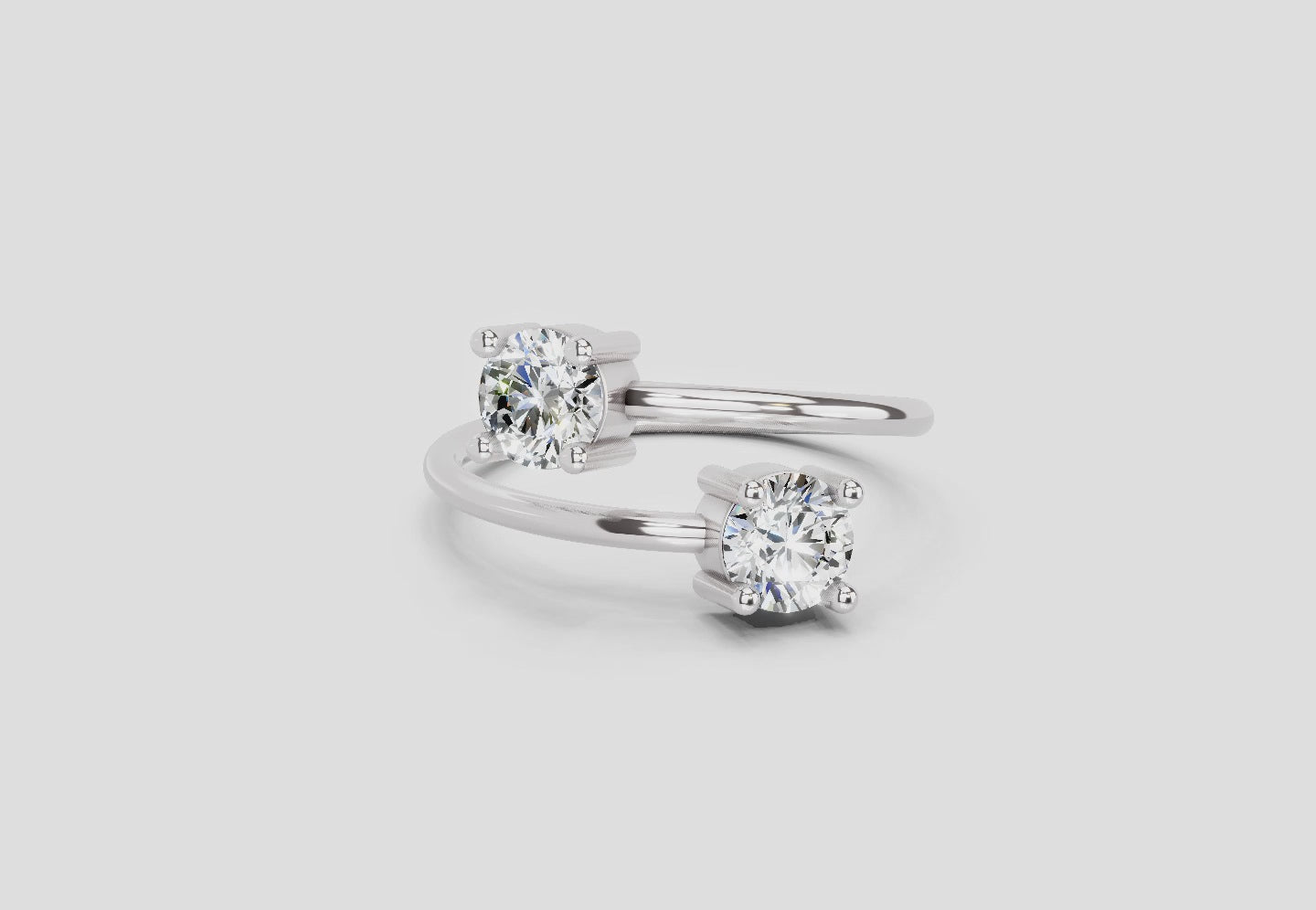 0.8 Carat Twirl of Light Promise Engagement Ring | 14K White Gold