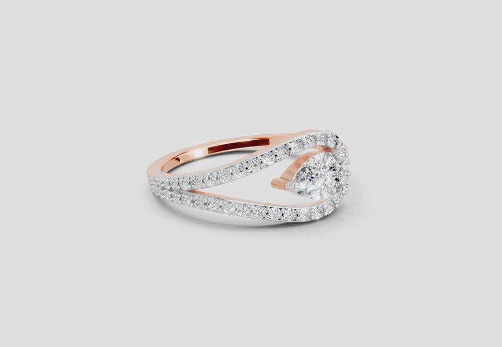 0.72 Carat Pearluxe Halo Promise Engagement Ring | 14K Rose Gold