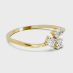 0.18 Carat Threefold Diamond Engagement Ring | 14K Yellow Gold