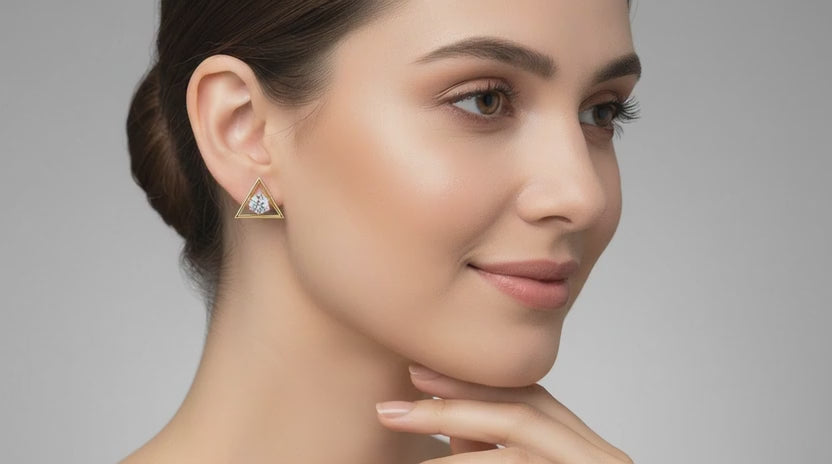 0.51 Ct Round Stud Earrings | 14K Yellow Gold  FG VS Quality Diamonds