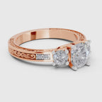 1.46 Ct Cushion Shape Solitaire Diamond Ring| 14K Rose Gold