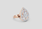 1.01 CT Round Cluster Diamond Ring | 14K Rose Gold