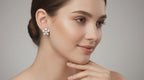 0.55 Ct Floral Stud Earrings | 14K Yellow Gold