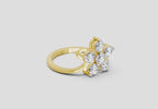 0.81 Ct Round Shape Diamond Flower Ring | 14K Yellow Gold