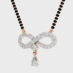 1.35 Carat Pear & Round Shape Diamond Infinity Mangalsutra| 14K Yellow Gold