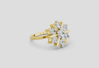 0.9 Ct Round Starburst Ring | 14K Yellow Gold
