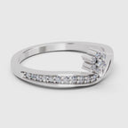 0.11 Carat Round Shape Floral Engagement Ring | 14K White Gold