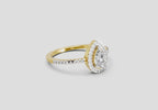 0.61 Ct Pear Cut Halo | 14K Yellow Gold