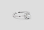 0.66 Ct Cushion Shape Halo Engagement Diamond Ring | 14K White Gold