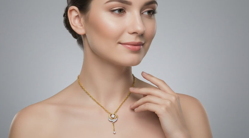 0.19 Carat Round Shape Infinity Drop Pendant | 14K Yellow Gold