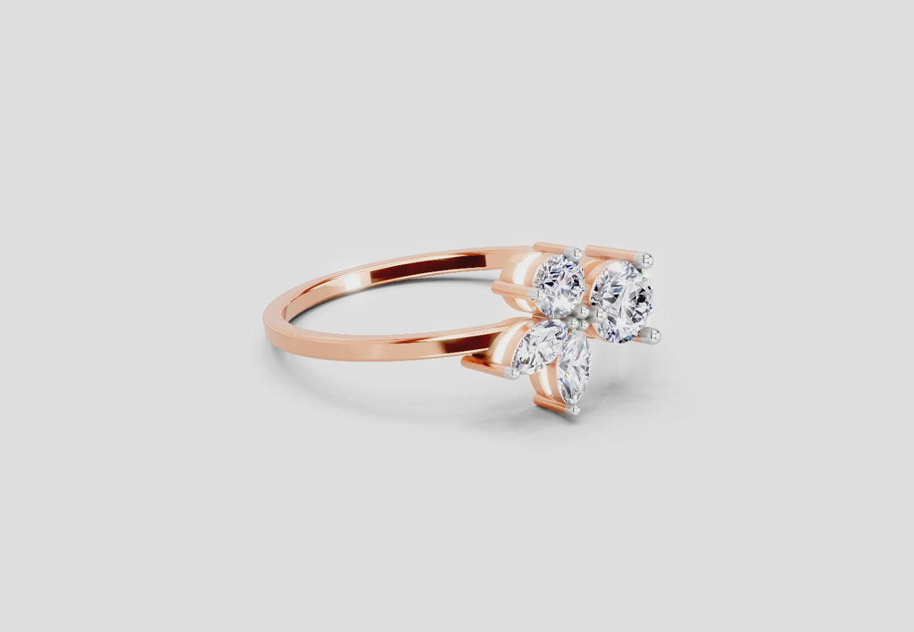 0.51 Ct Oval Halo Ring | 14K Rose Gold