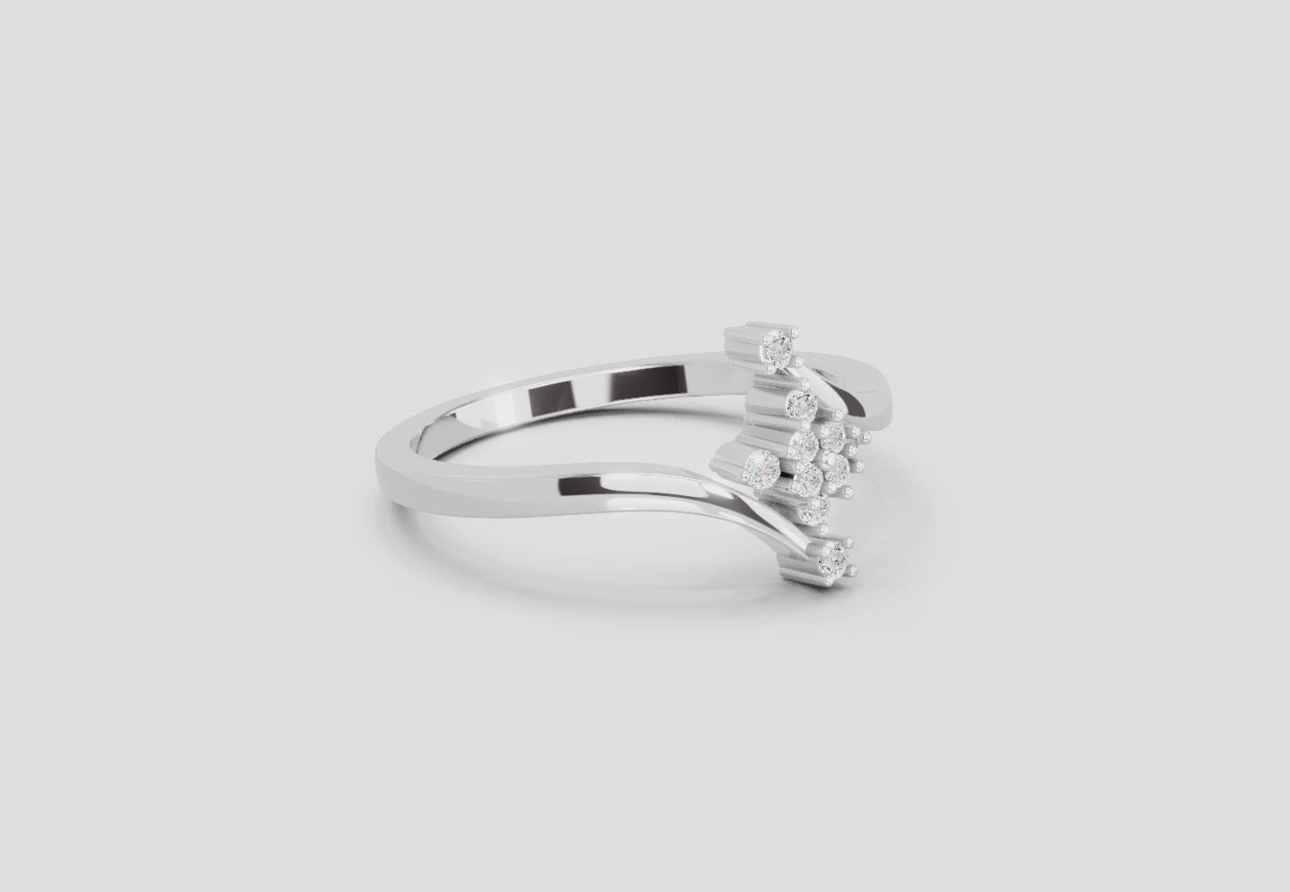 0.098 Ct Cluster Ring | 14K White Gold