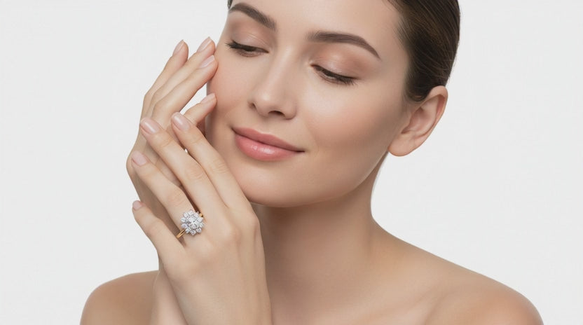 0.88 Carat Oval Shape Engagement Ring | 14K Yellow Gold