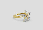 1.61 Ct Pear Shape Floral Diamond Ring | 14K Yellow Gold