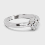 0.12 Carat Diamond Kite Cluster Promise Engagement Ring | 14K White Gold