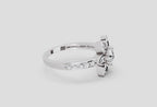 Floral Halo 0.84 Round Shape Diamond | 14K White Gold