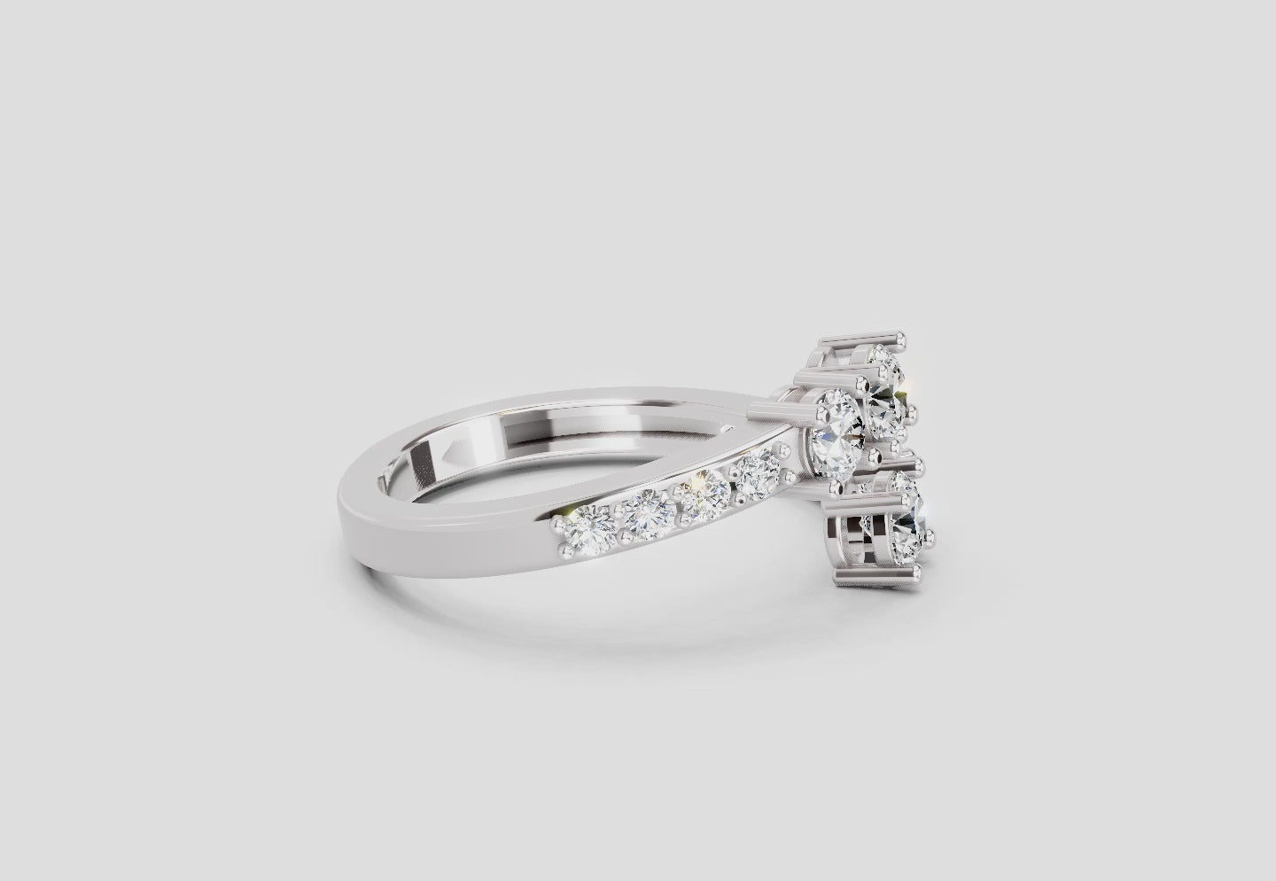 0.96 Ct Open Ring |  14K White Gold
