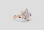 1.55 Ct Round Shape Floral Diamond Ring | 14K Rose Gold