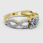 0.39 Ct Round Shape infinity Diamond Engagement Ring | 14K Yellow Gold