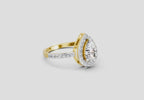 1.22 Ct Pear Halo Diamond Engagement Ring | 14K Yellow Gold