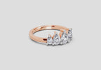1.14 Ct Pear Shape 5 Stone Diamond Ring | 14K Rose Gold