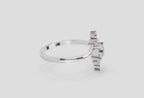0.71 Round Shape Diamond Swirl Ring | 14K White Gold